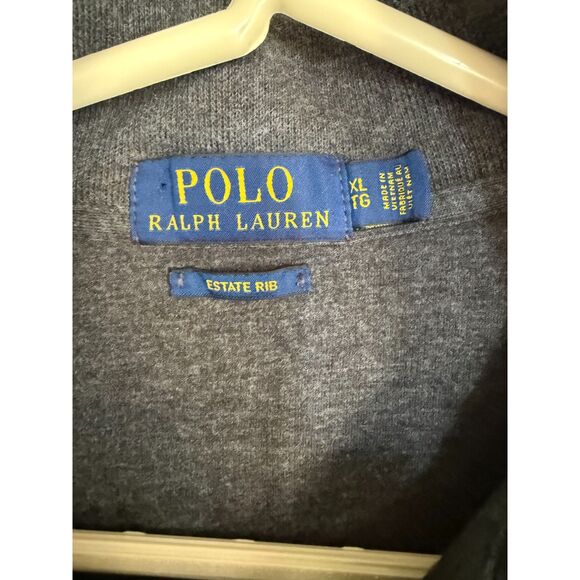 Polo Ralph Lauren Men's Quarter Zip Estate Rib Gray Longsleeve Shirt Sz XL - Picture 4 of 8